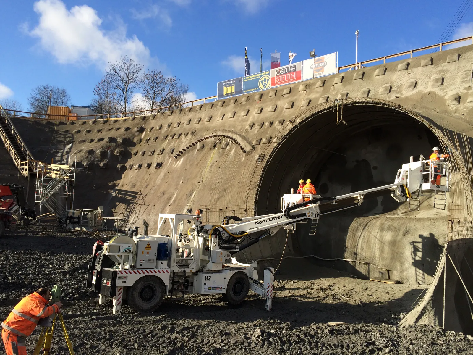 Tunnel entrance in construction